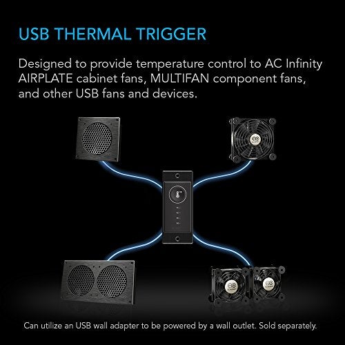 AC Infinity Controller 1, Thermal Trigger for AIRPLATE, MULTIFAN, USB Fans and Devices. Computer, AV Cabinet, Home Theater Cooling. - Image 2