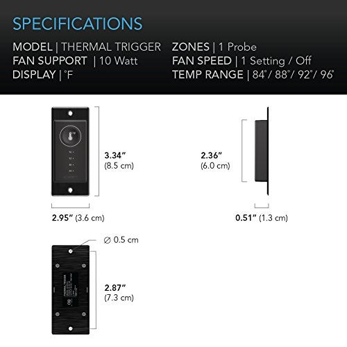 AC Infinity Controller 1, Thermal Trigger for AIRPLATE, MULTIFAN, USB Fans and Devices. Computer, AV Cabinet, Home Theater Cooling. - Image 5