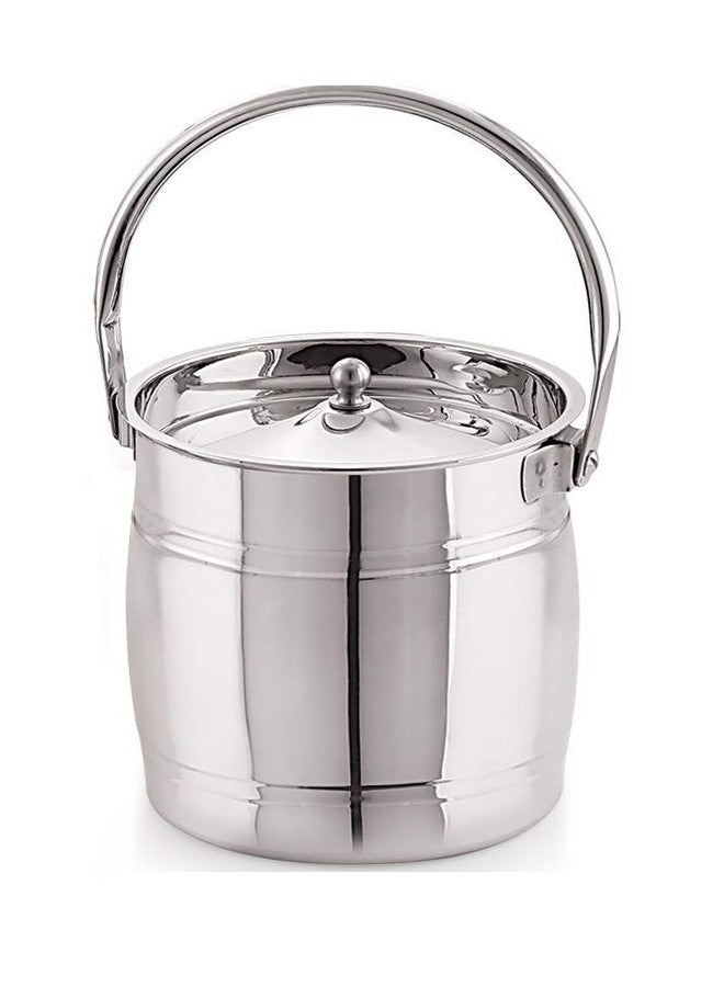 Priya Stainless Steel Apple Milk Can/Milk Barni/Milk Pot/Oil Can with Lid – 2 Litre Capacity, 5.9 Inch Diameter | Rust-Resistant, Durable & Easy to Clean Container for Home & Kitchen Use - Image 1