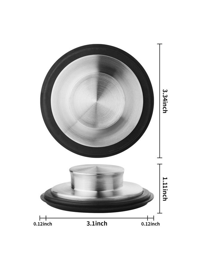 Tifanso Kitchen Sink Drain Stopper - 2PCS Garbage Disposal Stopper 3.34 Inch Sink Drain Plug, Stainless Steel Kitchen Sink Drain Cover Fits Standard Kitchen Drain Size of 3-1/2 Inch - Image 2