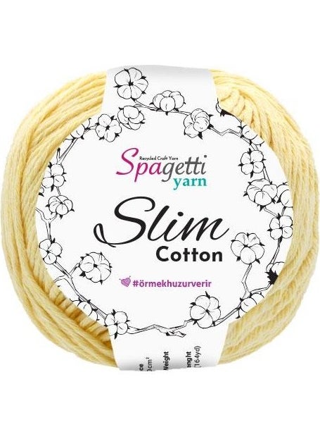 Spagetti Yarn Spaghetti Yarn Soft Yellow Slim Cotton (50 Gr)  - Image 2