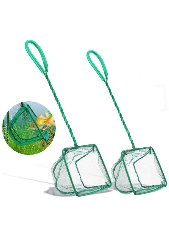 عبوة من شبكتي صيد أسماك بمقبض طويل على شكل مربع مقاس 4 بوصات و6 بوصات | أخضر من Petzlifeworld - Image 1