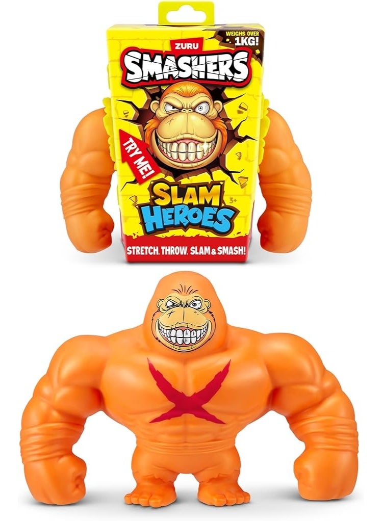 ZURU Smashers Slam Heroes Series 1, Collectible Bendy Squishy Monsters, Smash, Throw, Stretch & Slam, Durable Squishy Gorilla Toys for Imaginative Play, Action Fun for Kids & Collectors - 01 Pcs - Assorted - Image 1
