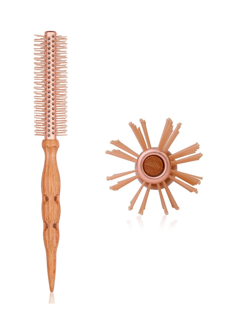 Excefore Aluminum Barrel Nylon Bristle Round Hairbrush, Perfect for Faster Styling Men & Women's Short, Thin & Fine Hair -1.2 Inch - Image 1