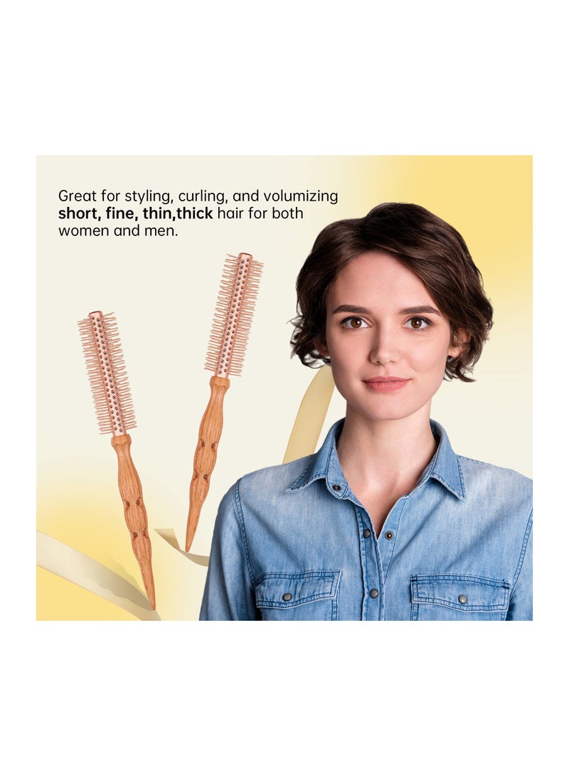 Excefore Aluminum Barrel Nylon Bristle Round Hairbrush, Perfect for Faster Styling Men & Women's Short, Thin & Fine Hair -1.2 Inch - Image 5