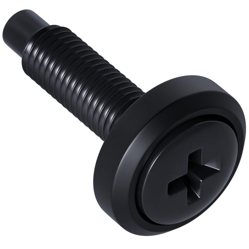 ECHOGEAR Rack Mount Screws 100 Pack - 10/32 Steel Screws with Attached Nylon Washers & Pilot Point Heads - Made to Use with Network Racks, Enclosures, & Cabinets - Image 1