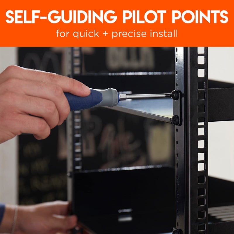 ECHOGEAR Rack Mount Screws 100 Pack - 10/32 Steel Screws with Attached Nylon Washers & Pilot Point Heads - Made to Use with Network Racks, Enclosures, & Cabinets - Image 3