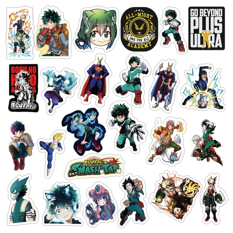 PWSTY 50Pcs Manga My Hero Academia Stickers Mixed Pack,Cartoon Characters Stickers Movie Decorative Sticker for Kids Teens Adults Waterproof Sticker for Water Bottle Laptop (Hero) - Image 3
