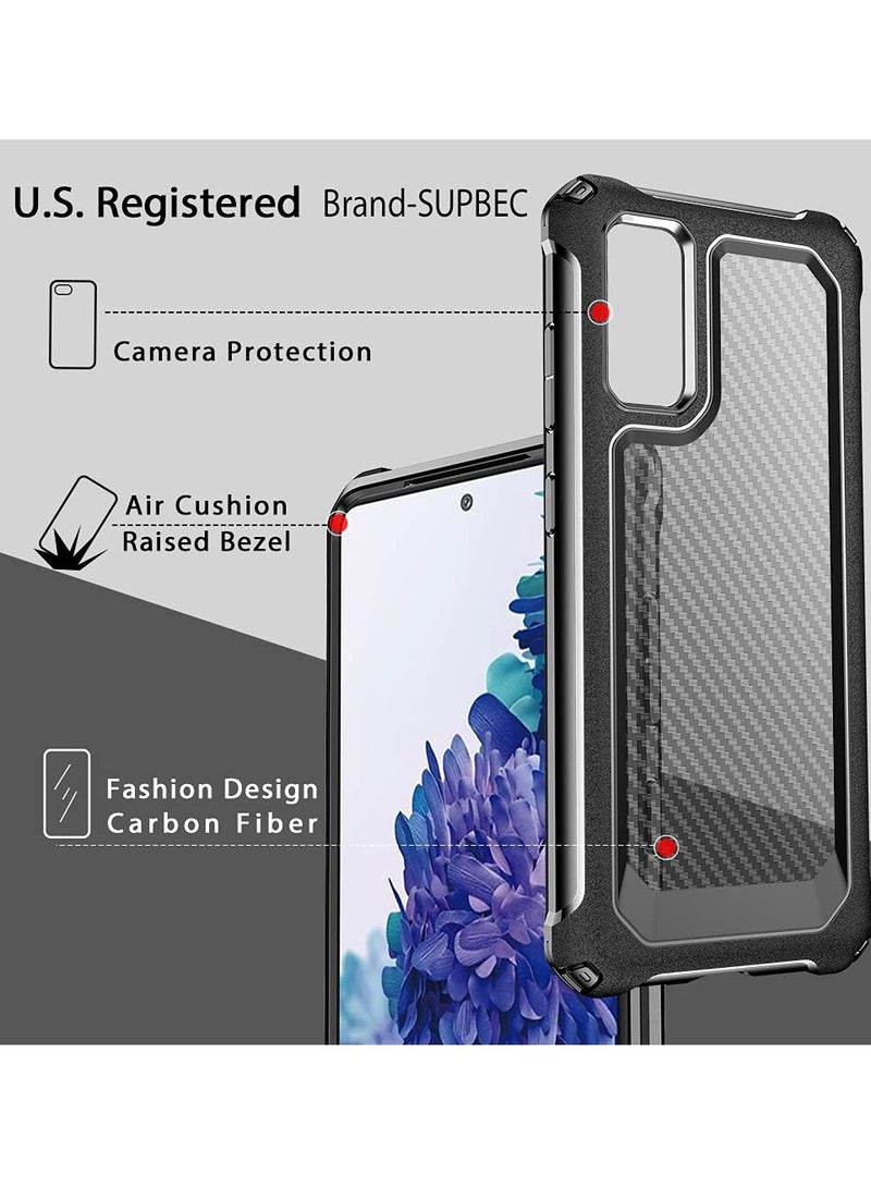 SYOSI Compatible with Samsung Galaxy S20 FE Case, Carbon Fiber Shockproof Protective Cover with Screen Protector [x2] [Military Grade Drop Protection], For Samsung S20 FE 5G Case, 6.5",Black  - Image 5