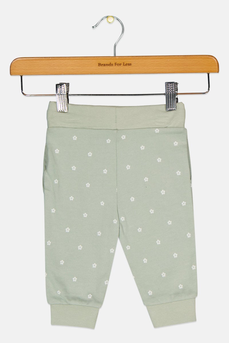 mothercare Toddlers Boy Floral Print Sweatpants, Sage Green - Image 2