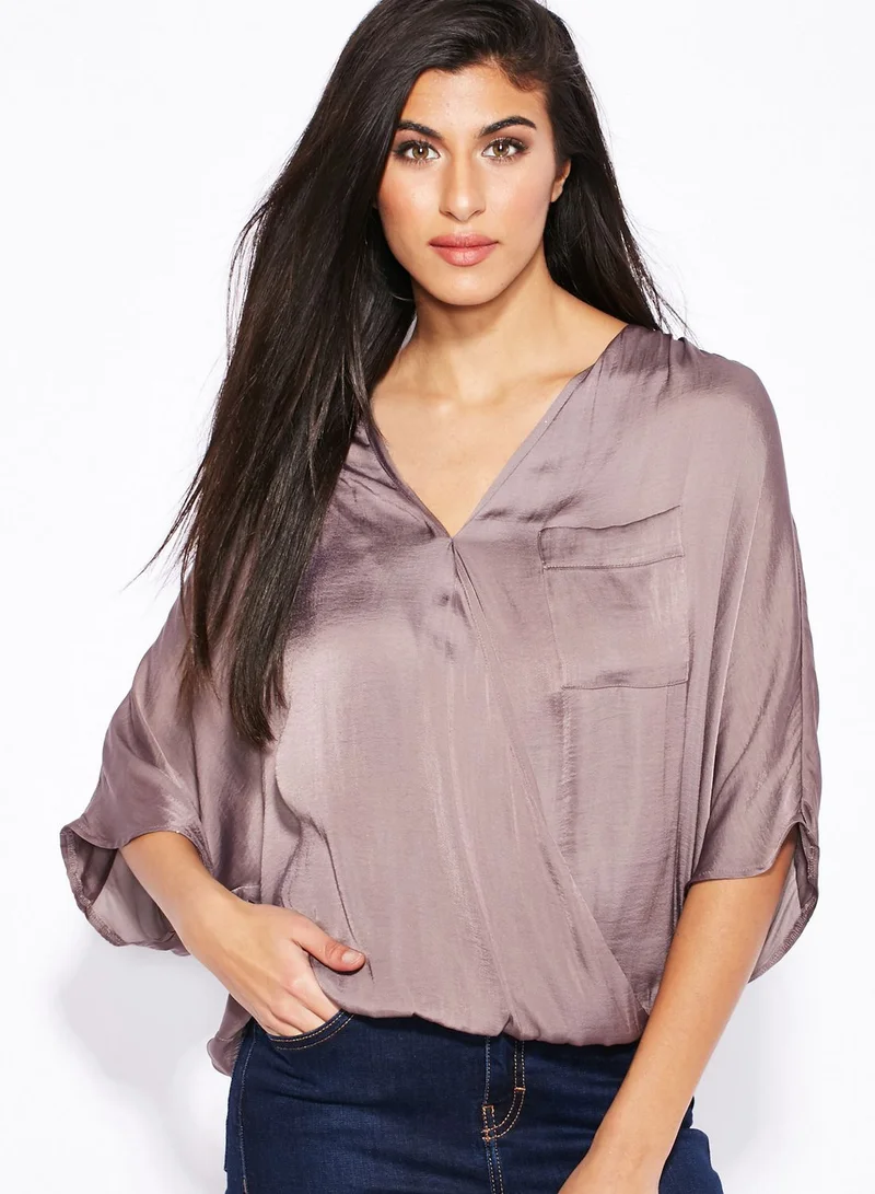 TOPSHOP V-Neck Drape Blouse