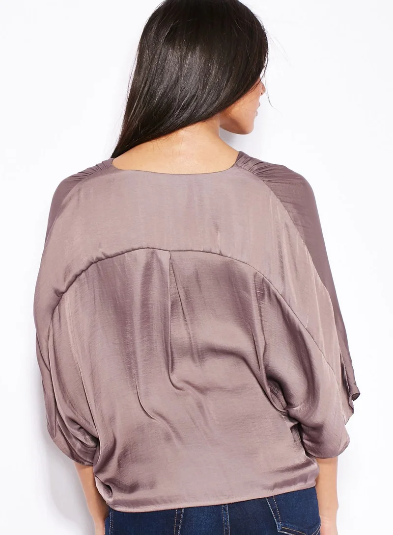 TOPSHOP V-Neck Drape Blouse