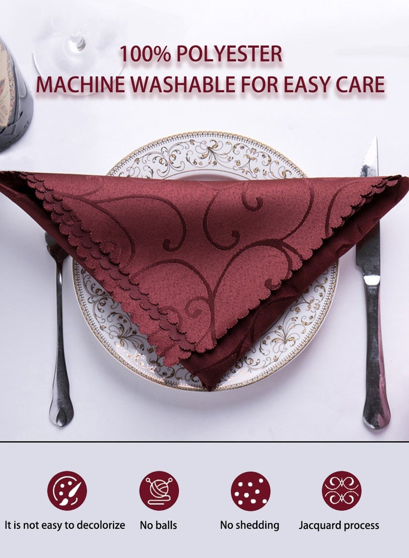 10 pieces premium brown jacquard napkin set handkerchief wedding 30x10x12 cm  - Image 2