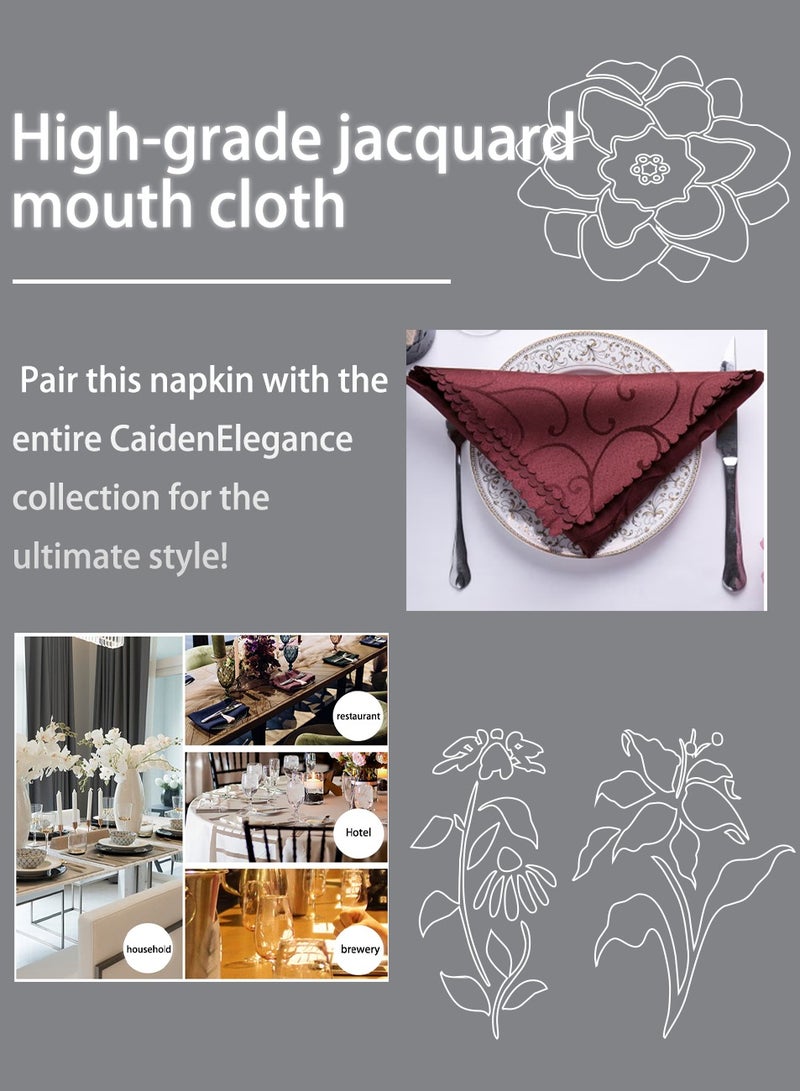 10 pieces premium brown jacquard napkin set handkerchief wedding 30x10x12 cm  - Image 4