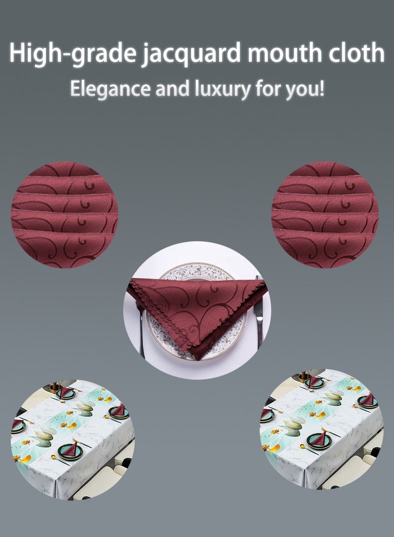 10 pieces premium brown jacquard napkin set handkerchief wedding 30x10x12 cm  - Image 5
