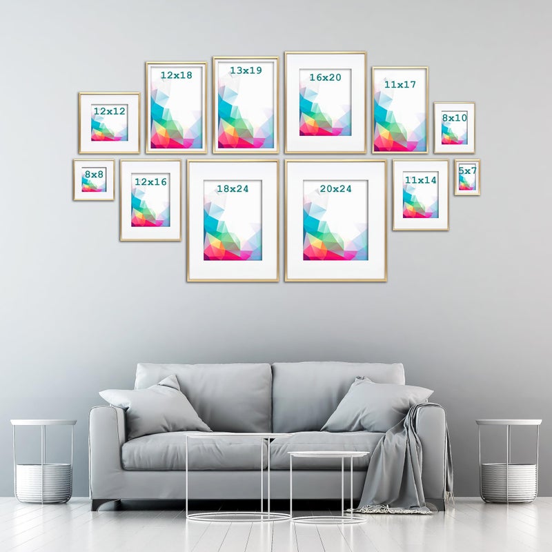 FrameWorks 5x7 Matted to 4x6 Picture Frame - Aluminum Frame w/Tempered Glass  Removable Mat for Photos  Posters  Art  Stylish Wall Frame for Home Decor  Gallery Walls  Office  Living Room - Gold - Image 5