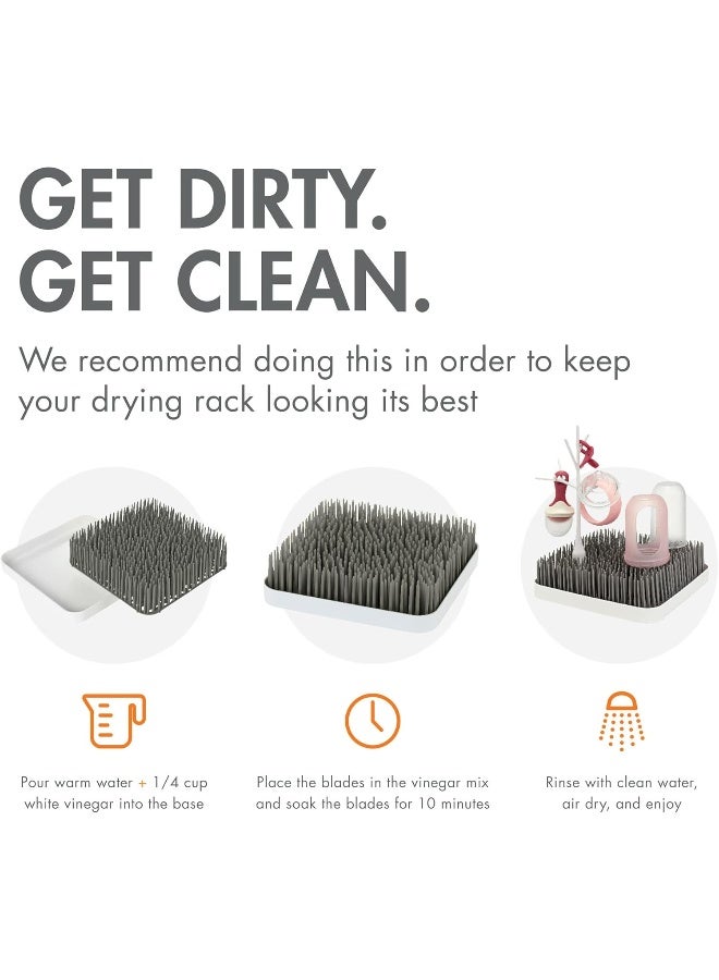 Boon Grass Countertop Baby Bottle Drying Rack - Baby Bottle Rack and Bottle Organizer - Modern Baby Bottle-Feeding Supplies - 2.5 x 9.5 x 9.5 - Gray - Image 3