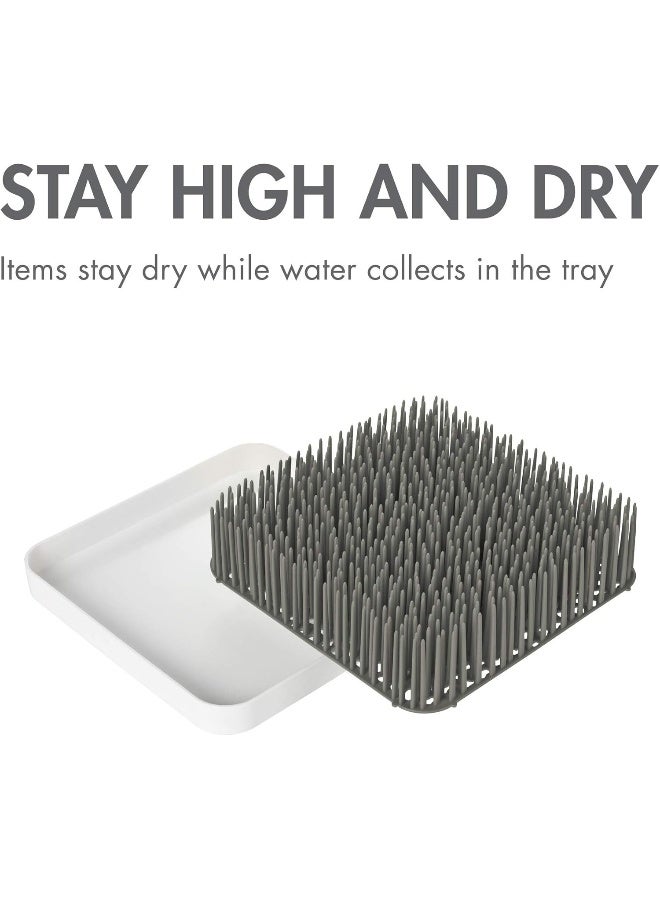Boon Grass Countertop Baby Bottle Drying Rack - Baby Bottle Rack and Bottle Organizer - Modern Baby Bottle-Feeding Supplies - 2.5 x 9.5 x 9.5 - Gray - Image 4
