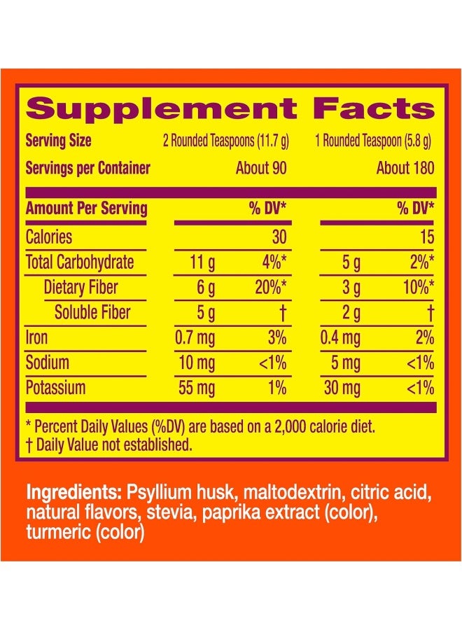 Metamucil Metamucil Premium Blend, Fiber Supplement, Natural Psyllium Husk Fiber, Plant Based, Sugar-Free with Stevia, 4-in-1 Fiber for Digestive Health, Orange Flavored  - Image 3