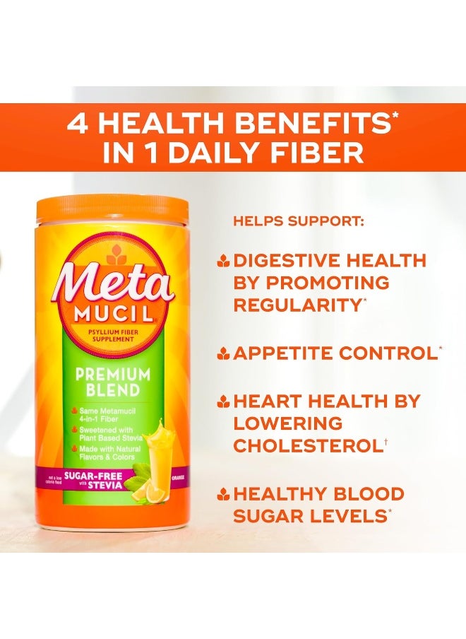 Metamucil Premium Blend, Fiber Supplement, Natural Psyllium Husk Fiber, Plant Based, Sugar-Free with Stevia, 4-in-1 Fiber for Digestive Health, Orange Flavored - pzsku/Z9BB72C99250CC907635EZ/45/_/1741000286/f6937e14-8517-4550-9605-97e4834e0879