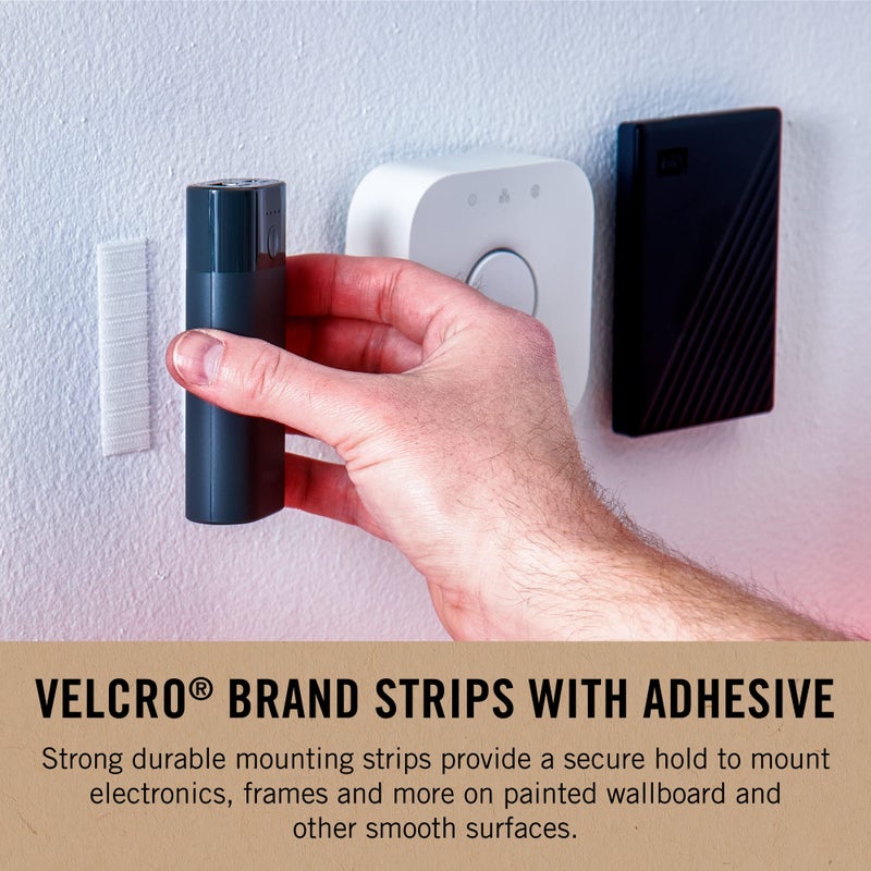VELCRO Brand مجموعة VELCRO ECO | 24 مجموعة | شرائط تعليق Stick'EM مع لاصق | تركيب سهل | 2-1/2 بوصة × 3/4 بوصة، بيضاء مع ظهر لاصق - Image 2