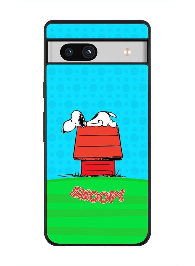 Stylizedd Rugged Black edge case for Google Pixel 7a 5G Slim fit Soft Case Flexible Rubber Edges Anti Drop TPU Gel Thin Cover -  Snoopy 2 - Image 1