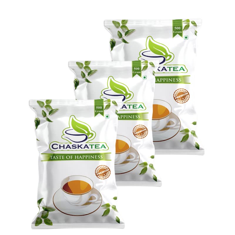 CHASKATEA Premium Masala Natural Tea Powder with Rich and Aromatic Taste of Assam Leaves, Perfectly Blended Chai Patti, Organic Tea (Net 500g X 3 with Free Slicer) (Pack Of 3) - Image 1