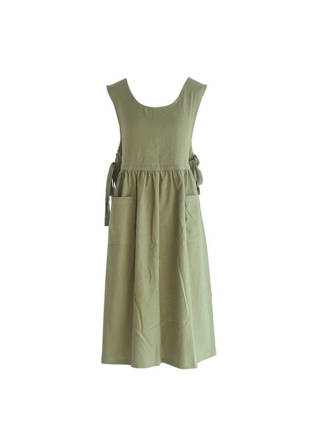 KKTOCHVC Premium Plus Size Apron With Pockets Adjustable Waistline Bib Apronsoft Cotton Blend Apron Pinafore Dress For Baking Cooking Gardening( Xlgreen) - Image 2