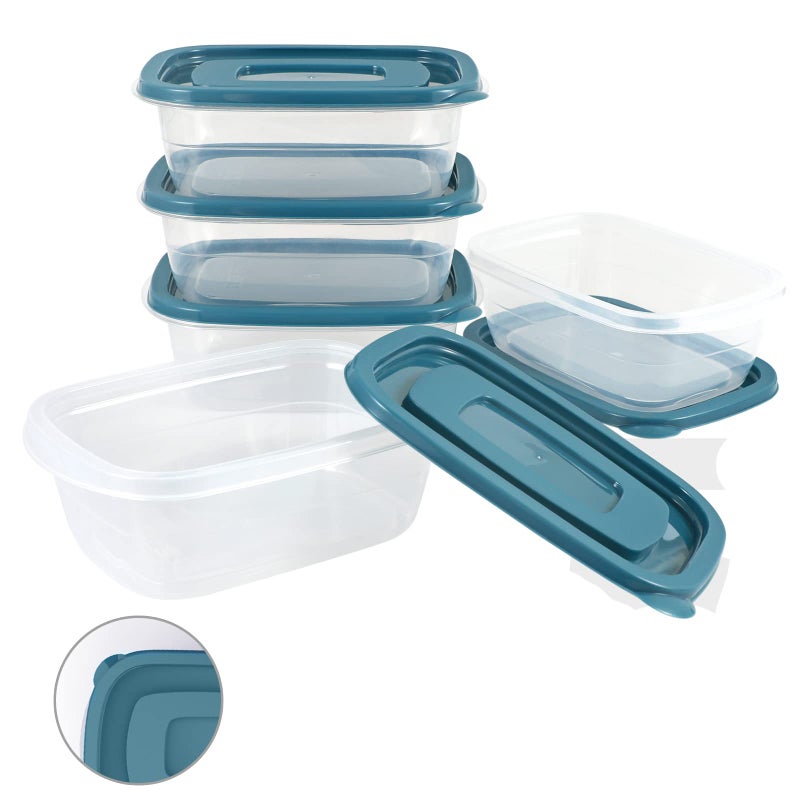 5PCS Small Food Storage ContainersFreezer Microwave safeFood Container SetsBPA Free Plastic Meal Prep Containers Kitchen SetLunch Containersuse for SchoolWork and Travel053 Quarts Per Box