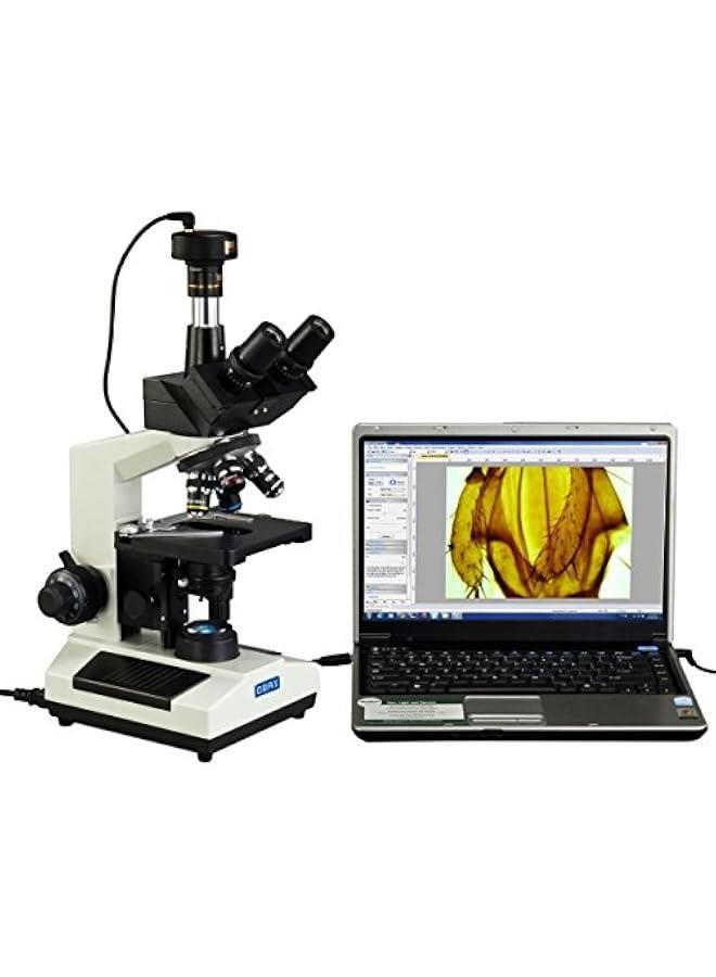 Arabest 40X-1000X Compound Trinocular Replaceable LED Microscope with 3MP USB Camera  - Image 1