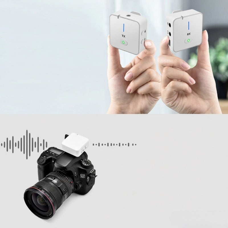 MX5 2.4G Wireless Recording Microphone System with Transmitter Receiver Clip-on Lavalier Mic 50M Effective Range Built-in Battery for Type-C& 3.5mm Smartphone DSLR Camera DV Vlog Video - Image 2