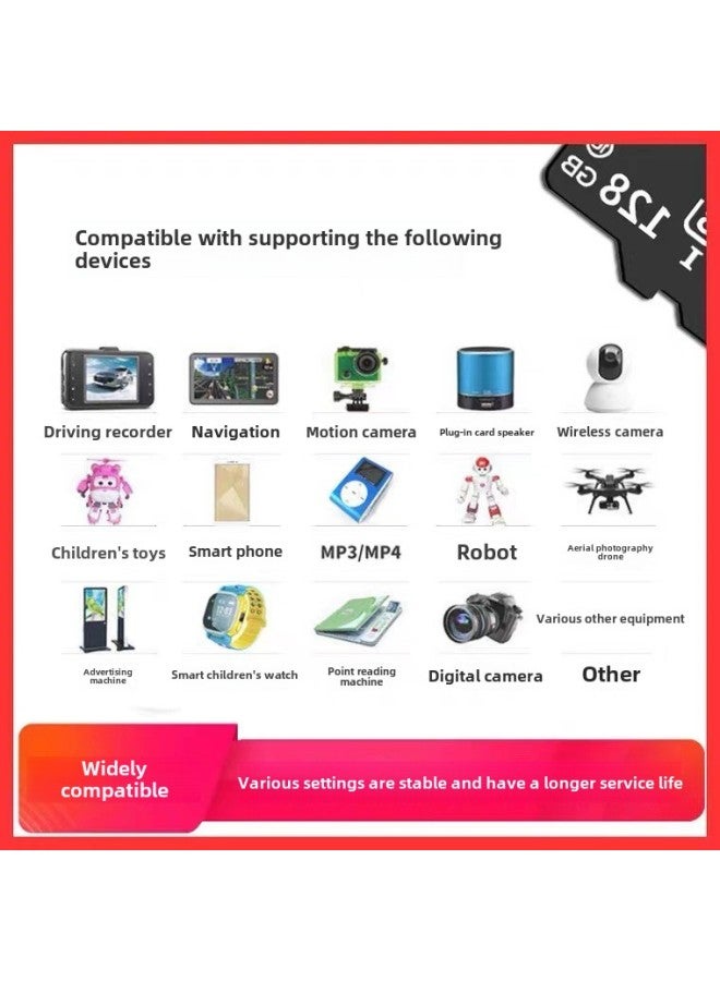 بطاقة ذاكرة 8G، بطاقة ذاكرة 16G، 32G للهاتف المحمول، 64G TF بطاقة 128G، مسجل قيادة مراقبة 4G-اللون: بطاقة مزدوجة سعة: 8 جيجابايت - Image 2