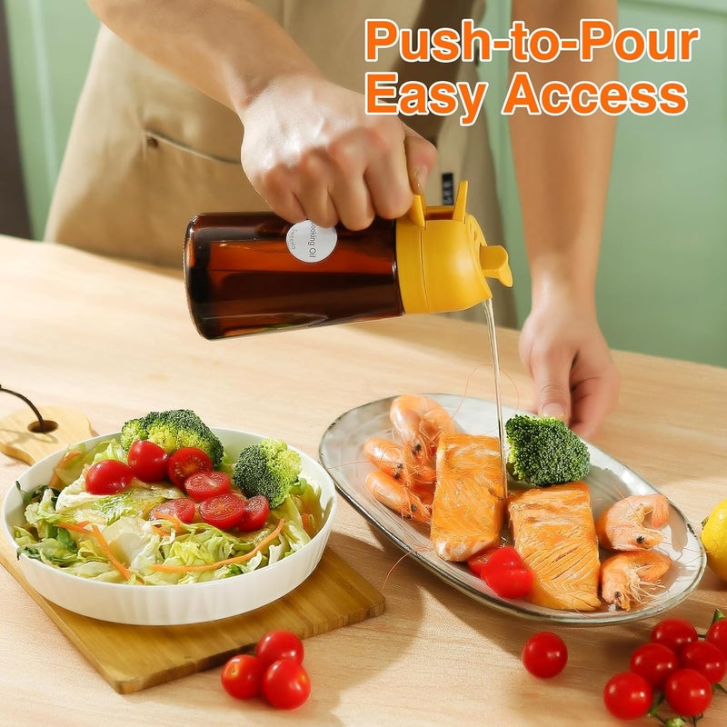 SweeHo Oil Sprayer for Cooking, 2 In 1 Oil Dispenser and Oil Sprayer (Orange+Dark Brown) - Image 3