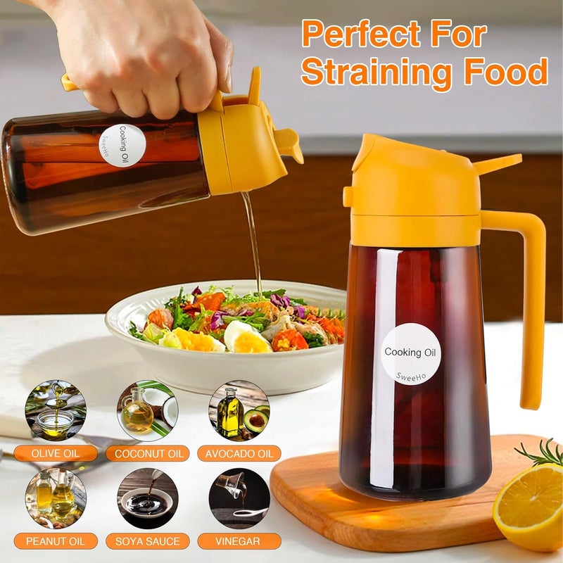 SweeHo Oil Sprayer for Cooking, 2 In 1 Oil Dispenser and Oil Sprayer (Orange+Dark Brown) - Image 5