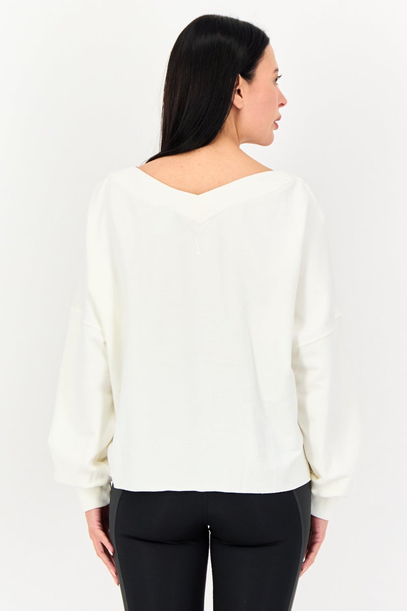 Nike Women Oversized Fit Long Sleeve Outdoor Shirt, Off White - Image 3