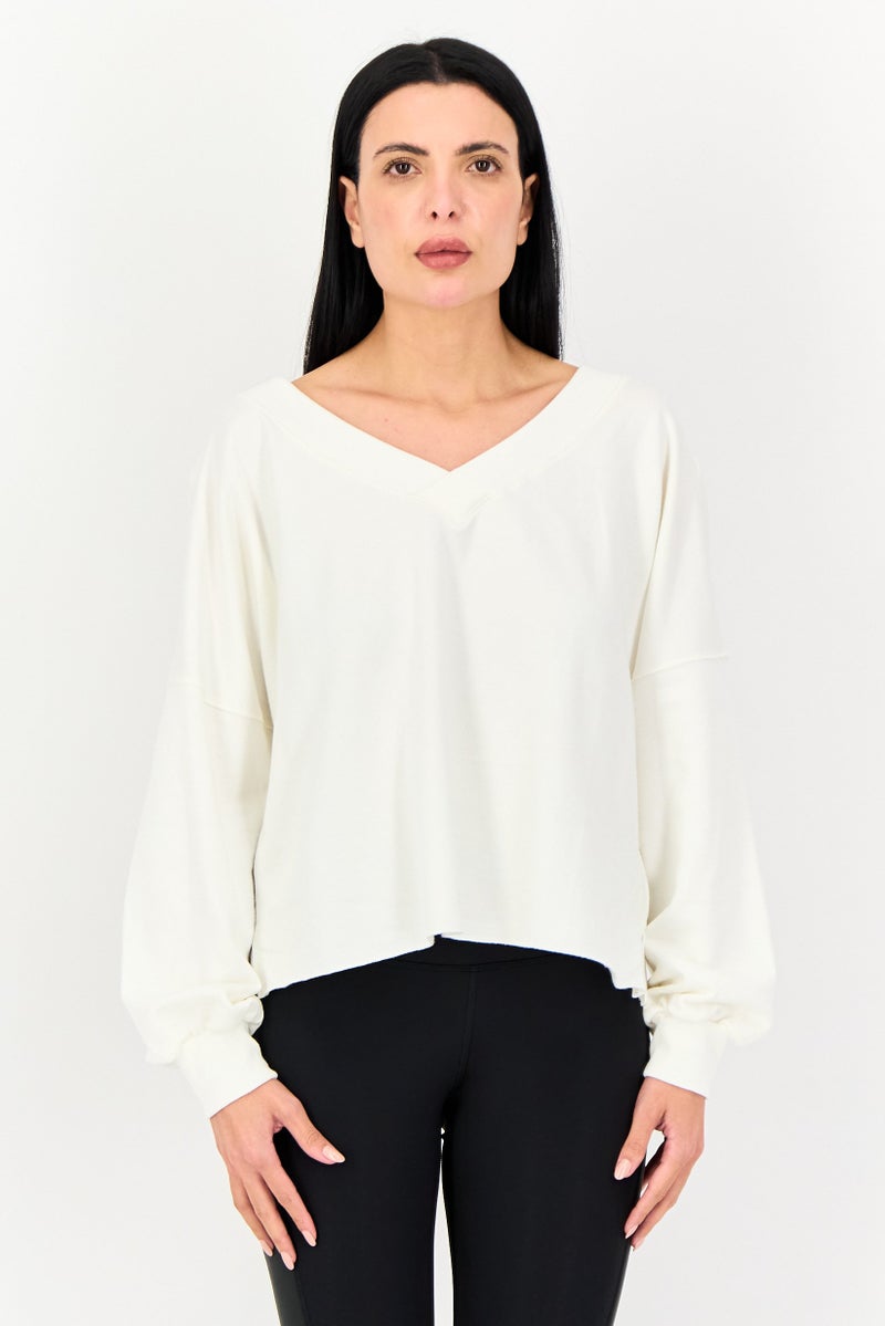 Nike Women Oversized Fit Long Sleeve Outdoor Shirt, Off White - Image 1