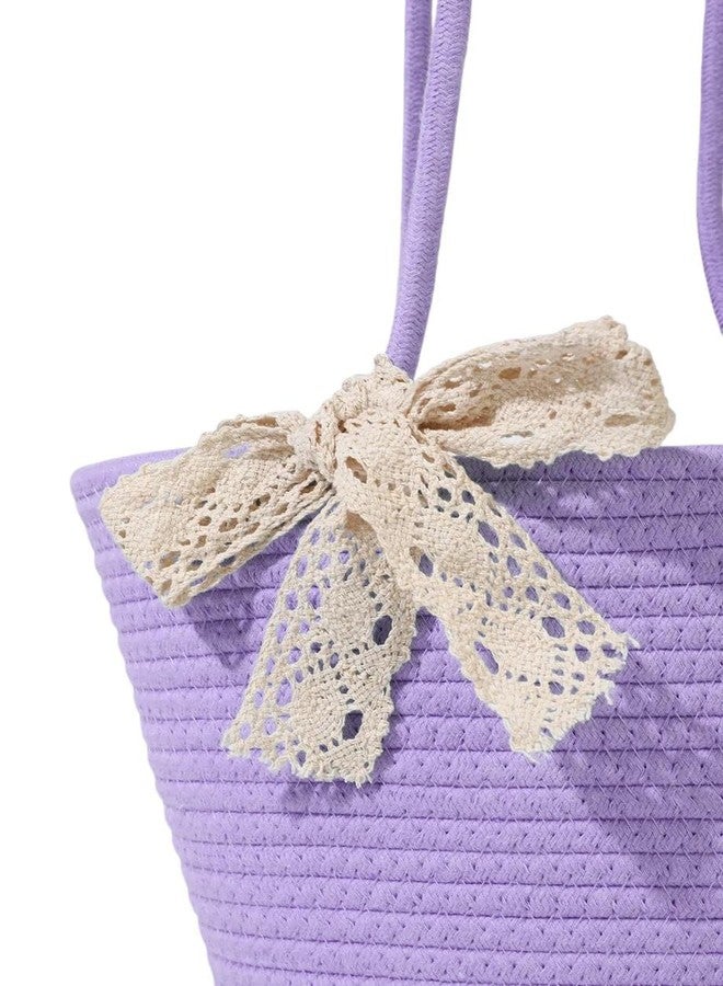 DYARCHY Stylish Women's Straw & Polyester Tote Handbag Ribbon Attached With Bag for Office, Travel, Vacations & Shopping - Image 4