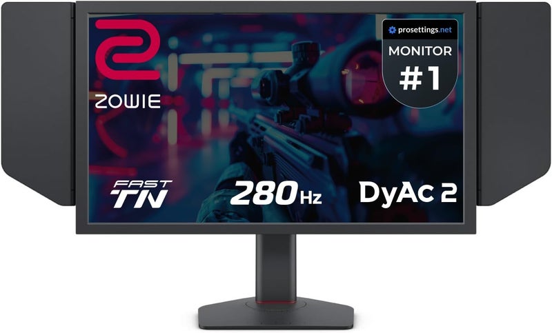 بين كيو Zowie XL2546X+ 280Hz 24" Fast TN Gaming Monitor for Esports, Motion Clarity DyAc 2, 1080p, S Switch, Shielding Hood, Industrial Grade Bearing Height Adjustment [XL2546K 240hz Replacement] Gray Gray - Image 1