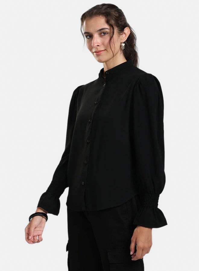 Carina بلوزة رافلز عتيقة سوداء - Image 2