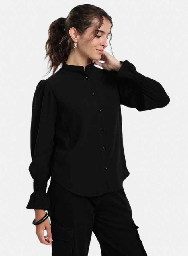 Carina بلوزة رافلز عتيقة سوداء - Image 3