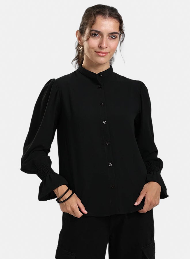 Carina بلوزة رافلز عتيقة سوداء - Image 1