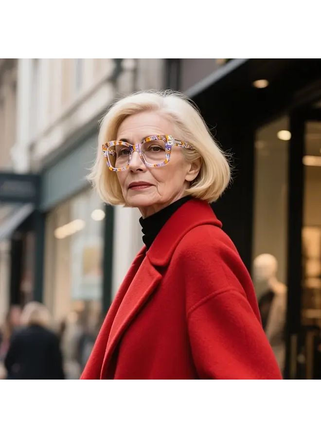 نظارات قراءة شفافة باللون الأحمر والأزرق بقوة تكبير 1.5X للرؤية القريبة خفيفة الوزن - Image 2