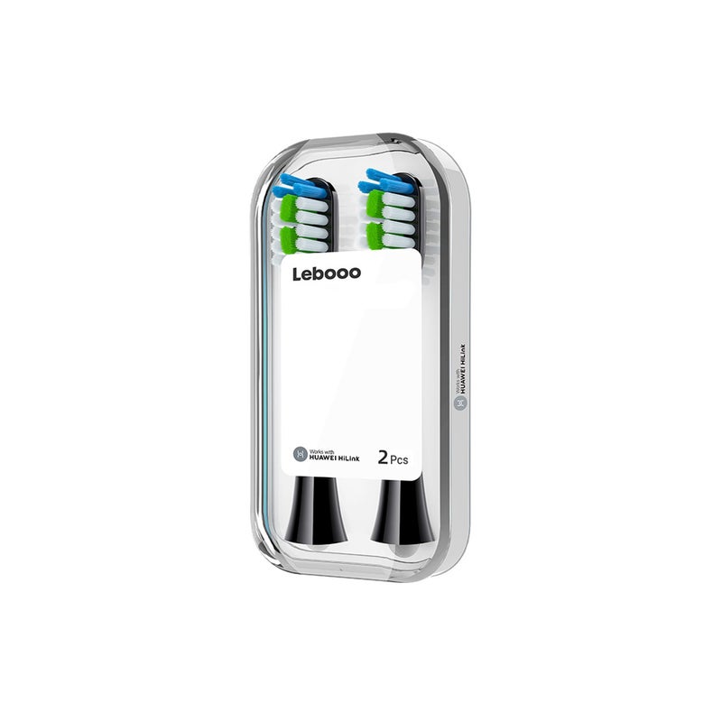 رأس فرشاة أسنان كهربائية لبديل Huawei HiLink Lebooo Sonic للعناية بالأسنان 2 قطعة / عبوة سوداء - Image 2