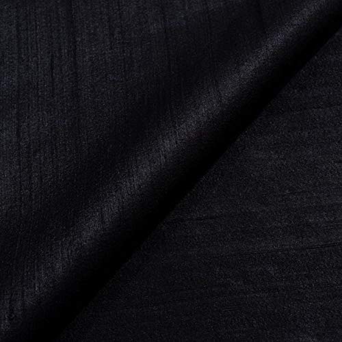 Bini Fabrics Banglori Raw Silk 45 Width Banglori Raw Silk Fabric Black Can Be Used for Dresses Crafting Ect 3 Meter - Image 1