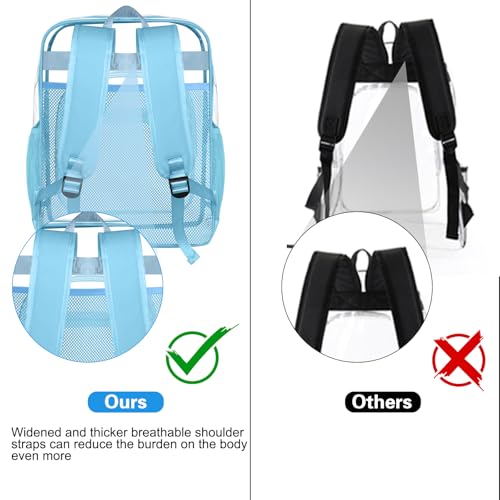 SDFGHG Clear Backpack,Sturdy Shape Heavy Duty Large Clear Backpack,Casual Daypacks (Blue) - Image 4