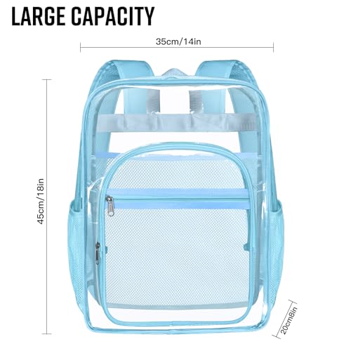 SDFGHG Clear Backpack,Sturdy Shape Heavy Duty Large Clear Backpack,Casual Daypacks (Blue) - Image 3