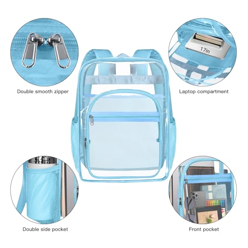 SDFGHG Clear Backpack,Sturdy Shape Heavy Duty Large Clear Backpack,Casual Daypacks (Blue) - Image 2