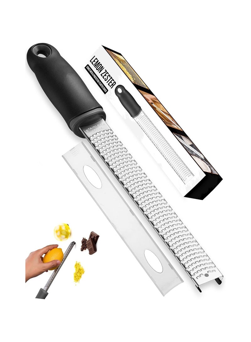 كيلا مبشرة الليمون، مبشرة الجبن، مبشرة الحمضيات الفاخرة، مبشرة المطبخ للبارميزان والشوكولاتة والفواكه والخضروات والزنجبيل والثوم وجوزة الطيب، مبشرة جبن المطبخ المصنوعة من الفولاذ المقاوم للصدأ - Image 1