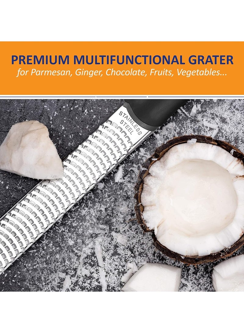 كيلا مبشرة الليمون، مبشرة الجبن، مبشرة الحمضيات الفاخرة، مبشرة المطبخ للبارميزان والشوكولاتة والفواكه والخضروات والزنجبيل والثوم وجوزة الطيب، مبشرة جبن المطبخ المصنوعة من الفولاذ المقاوم للصدأ - Image 2