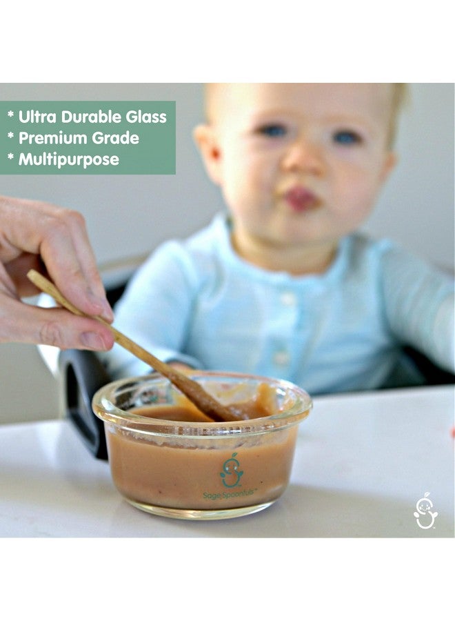 Sage Spoonfuls Glass Baby Food Containers with Lids - 4 Pack, 7 oz Baby Food Jars, Durable, Leakproof & Airtight, Freezer Storage, Reusable Glass Baby Food Containers, Microwave & Dishwasher Safe - Image 3